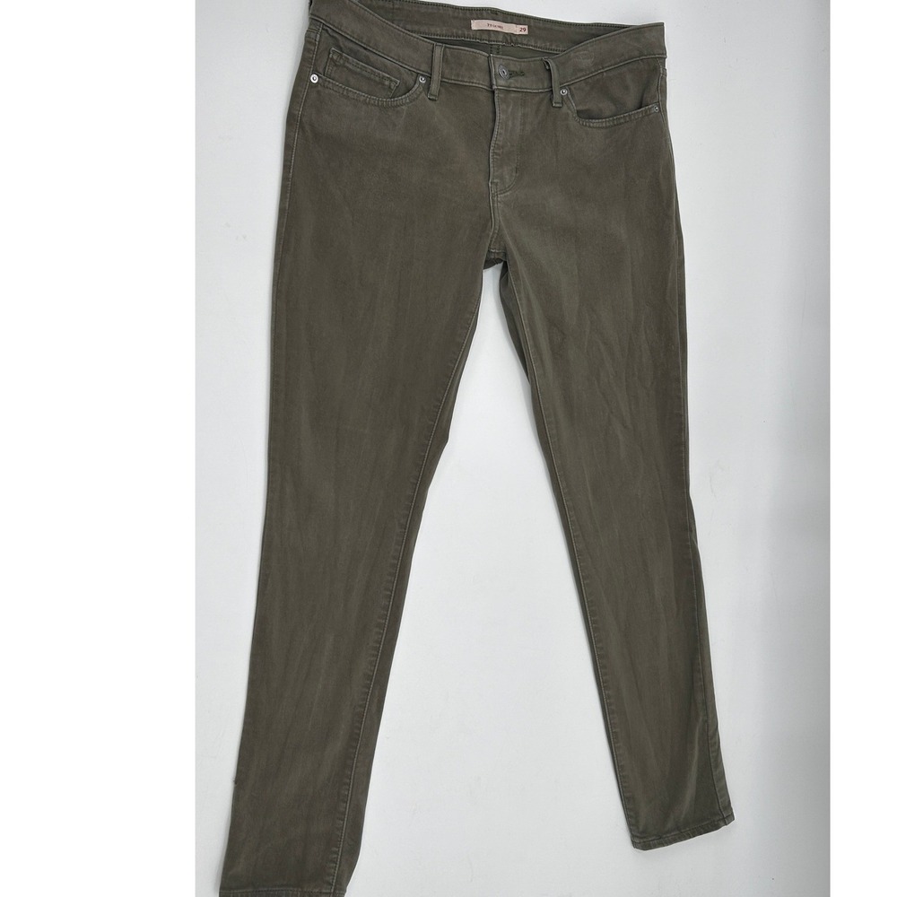 Levi's 711 Skinny Jeans Size 29 Olive Green Mid Rise Stretch Denim Pants Capsule - Picture 2 of 9